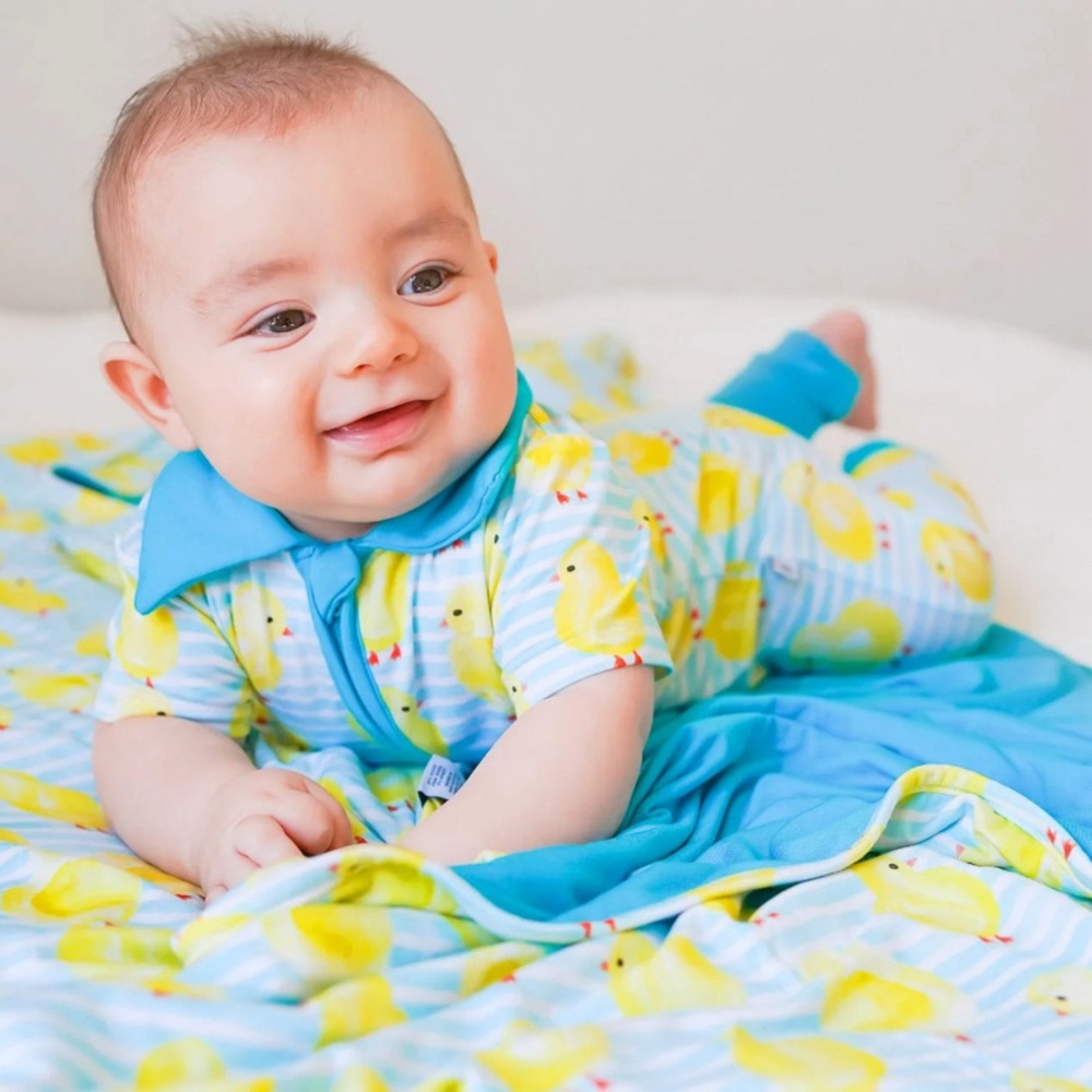 Birdie Bean Collared Chick Zipup Onesie - Picture 3 of 3